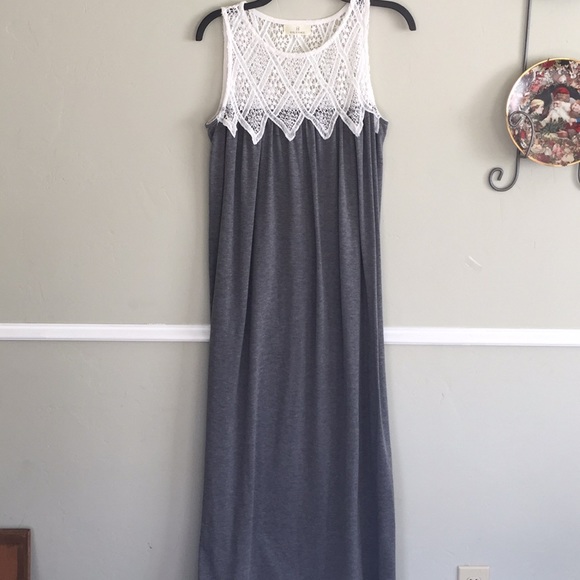 Dresses & Skirts - Long Sleveless dress with crocheted top
